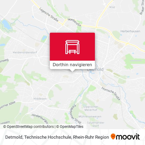 Detmold, Technische Hochschule Karte
