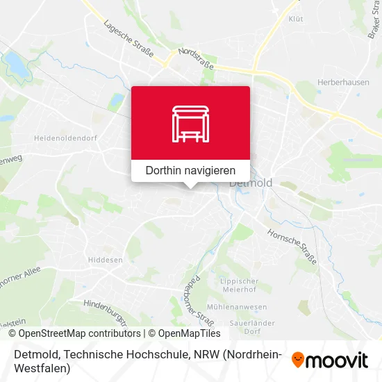 Detmold, Technische Hochschule Karte