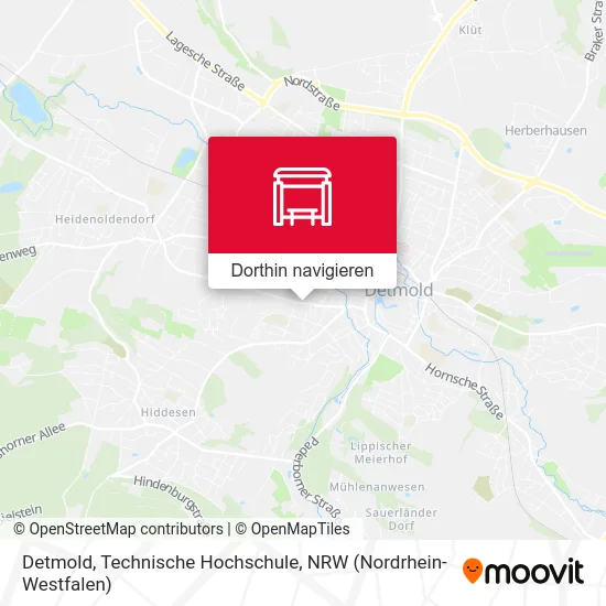 Detmold, Technische Hochschule Karte