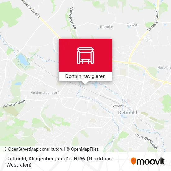 Detmold, Klingenbergstraße Karte