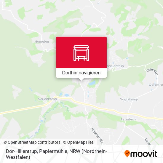 Dör-Hillentrup, Papiermühle Karte