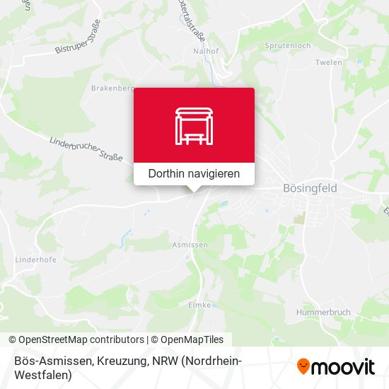 Bös-Asmissen, Kreuzung Karte