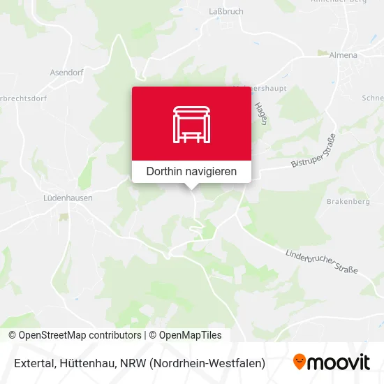 Extertal, Hüttenhau Karte