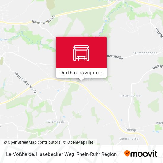 Le-Voßheide, Hasebecker Weg Karte