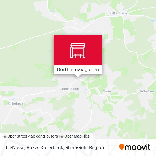 Lü-Niese, Abzw. Kollerbeck Karte