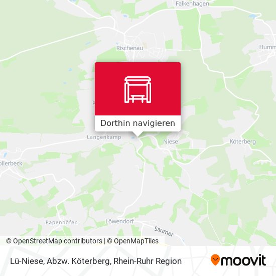 Lü-Niese, Abzw. Köterberg Karte
