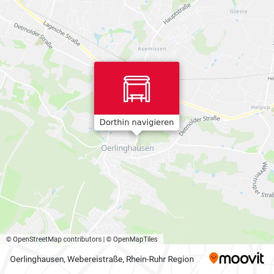 Oerlinghausen, Webereistraße Karte