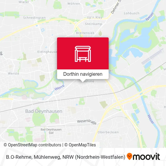 B.O-Rehme, Mühlenweg Karte