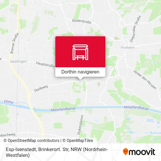 Esp-Isenstedt, Brinkerort. Str Karte