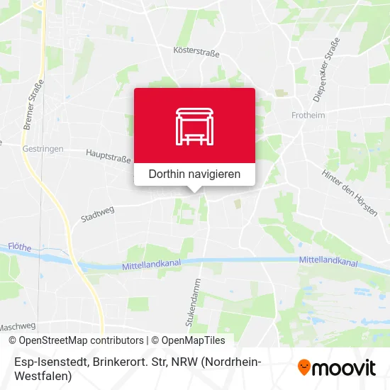 Esp-Isenstedt, Brinkerort. Str Karte