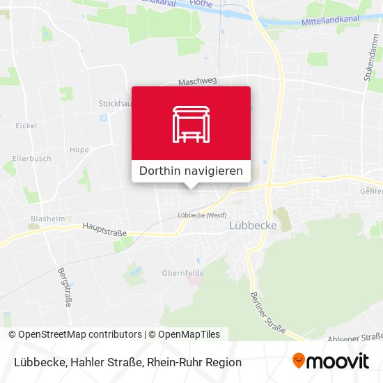 Lübbecke, Hahler Straße Karte
