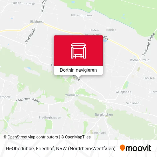 Hi-Oberlübbe, Friedhof Karte