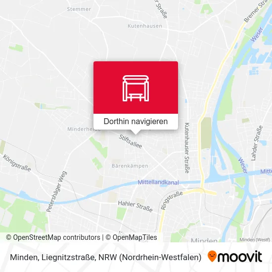 Minden, Liegnitzstraße Karte