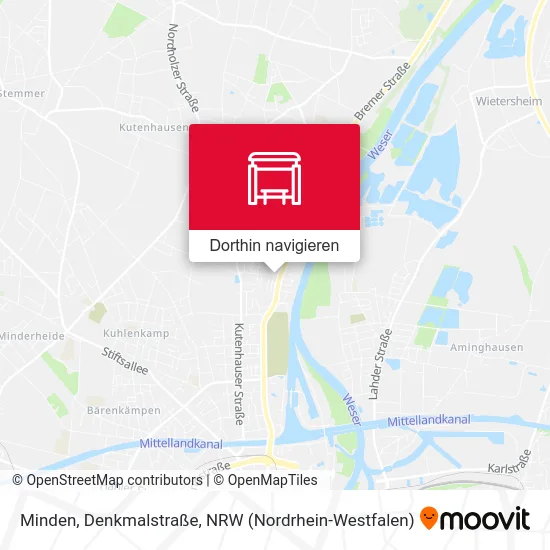 Minden, Denkmalstraße Karte