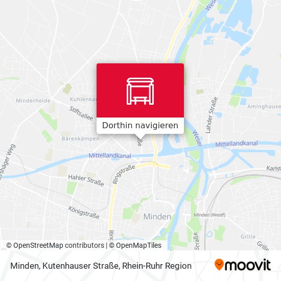 Minden, Kutenhauser Straße Karte