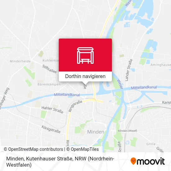 Minden, Kutenhauser Straße Karte