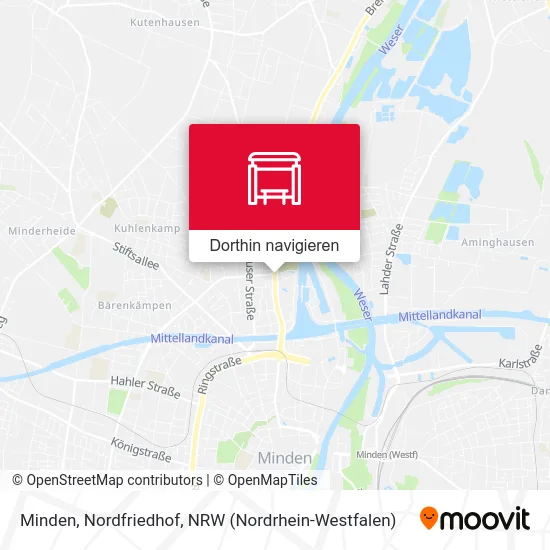 Minden, Nordfriedhof Karte