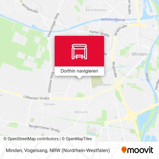 Minden, Vogelsang Karte