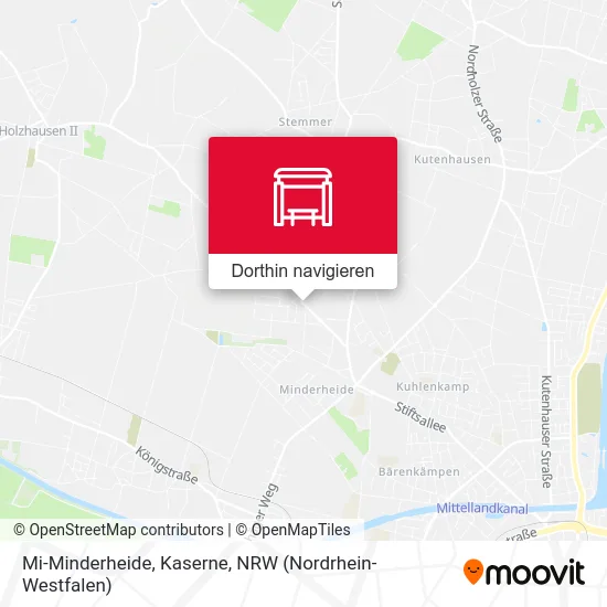 Mi-Minderheide, Kaserne Karte