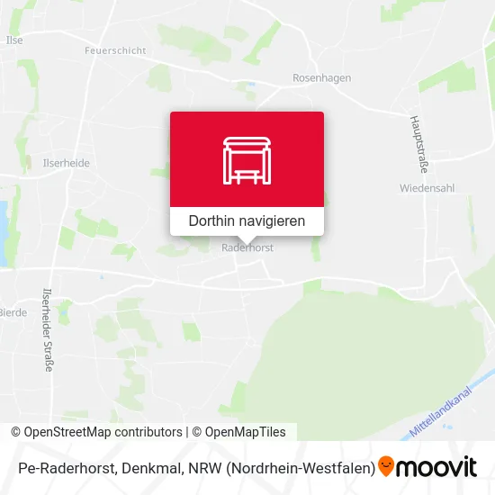 Pe-Raderhorst, Denkmal Karte