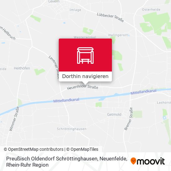 Preußisch Oldendorf Schröttinghausen, Neuenfelde Karte