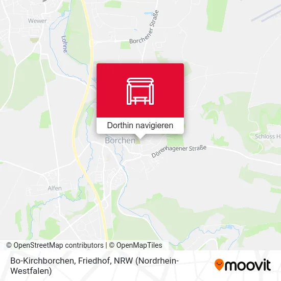 Bo-Kirchborchen, Friedhof Karte