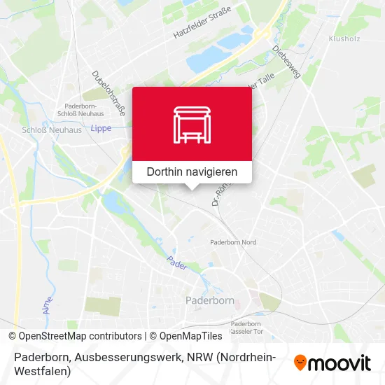 Paderborn, Ausbesserungswerk Karte