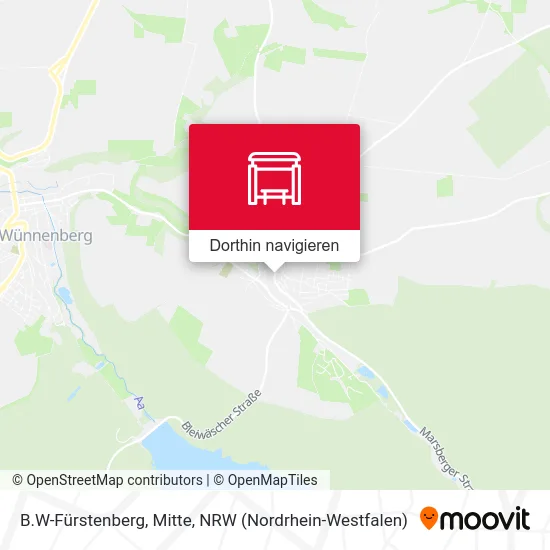 B.W-Fürstenberg, Mitte Karte