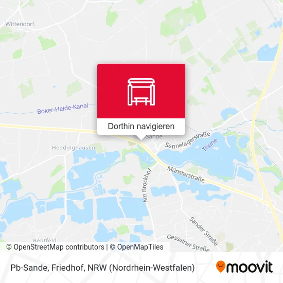 Pb-Sande, Friedhof Karte