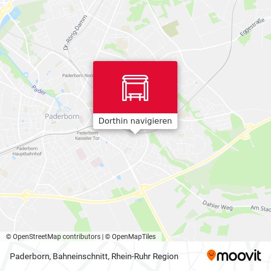 Paderborn, Bahneinschnitt Karte