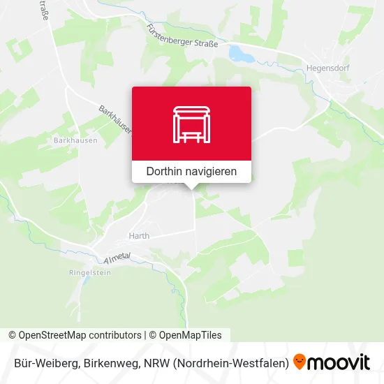 Bür-Weiberg, Birkenweg Karte