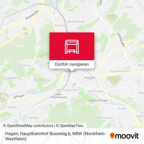 Hagen, Hauptbahnhof Bussteig 6 Karte