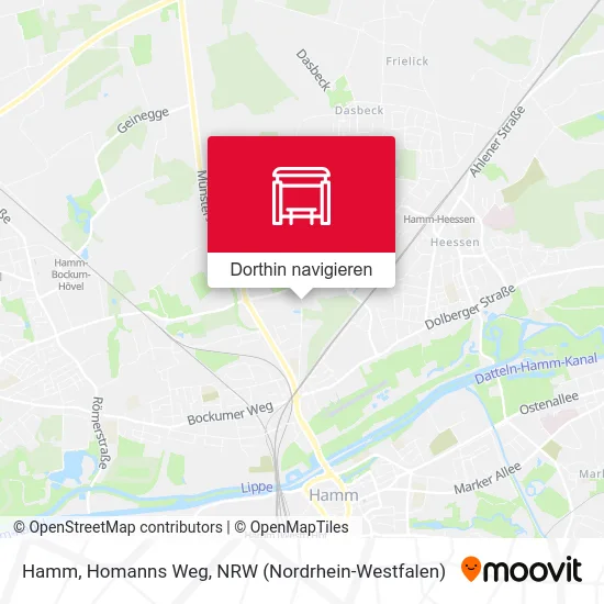 Hamm, Homanns Weg Karte