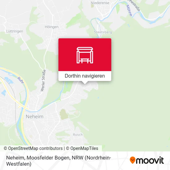 Neheim, Moosfelder Bogen Karte