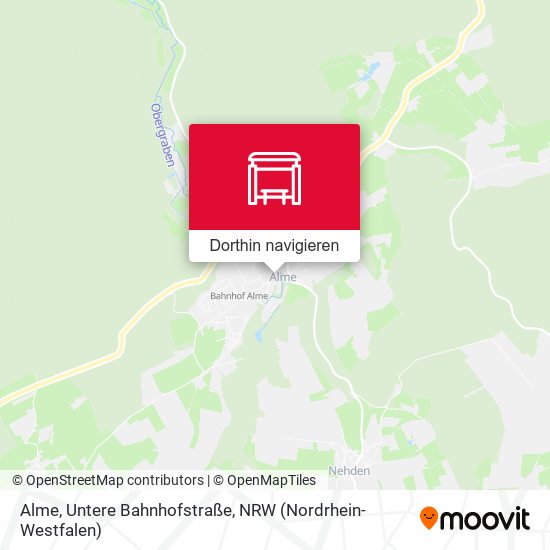 Alme, Untere Bahnhofstraße Karte
