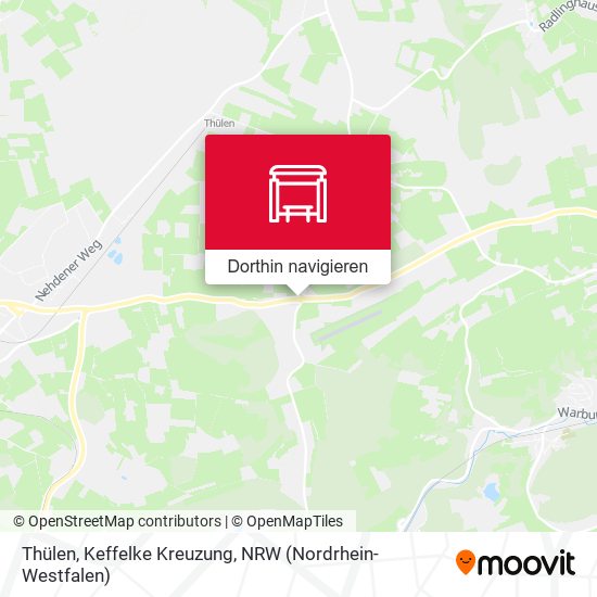 Thülen, Keffelke Kreuzung Karte
