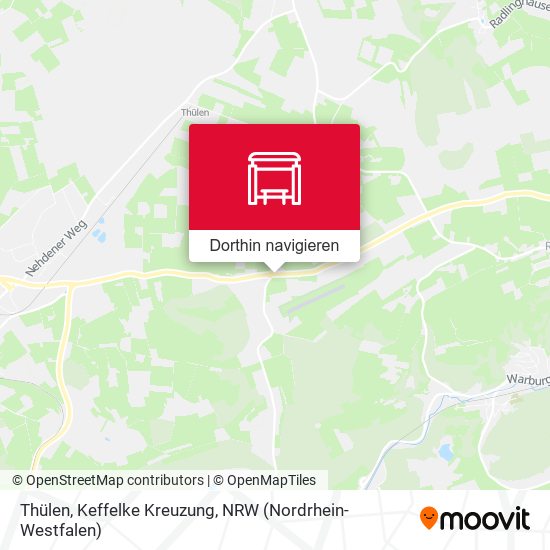 Thülen, Keffelke Kreuzung Karte