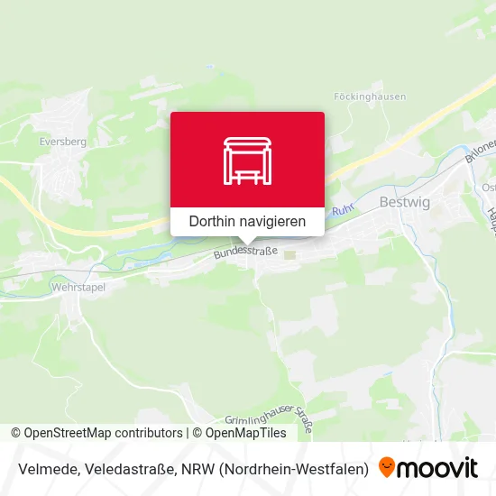 Velmede, Veledastraße Karte