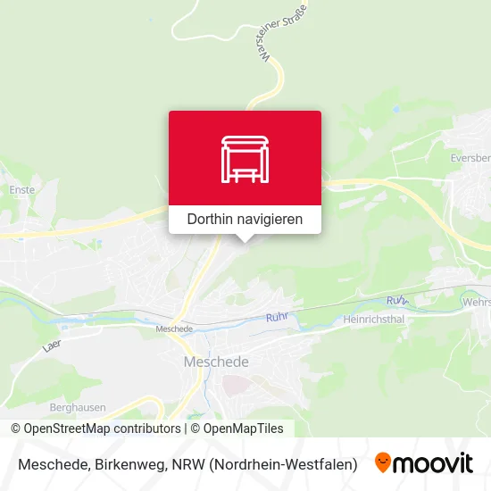 Meschede, Birkenweg Karte