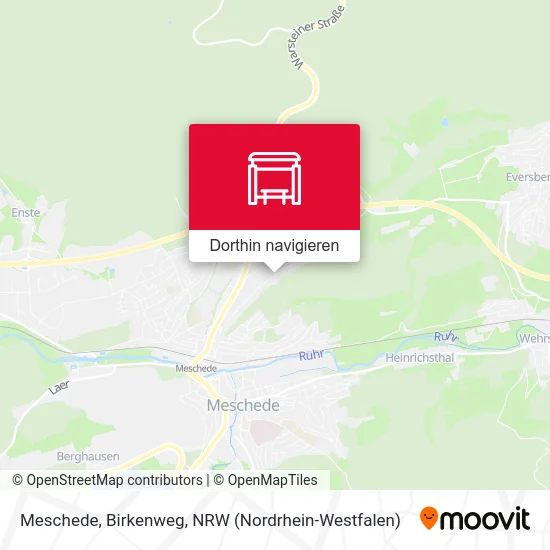 Meschede, Birkenweg Karte