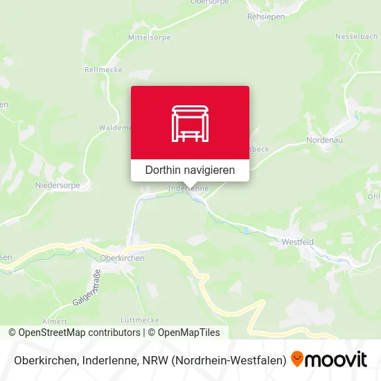 Oberkirchen, Inderlenne Karte