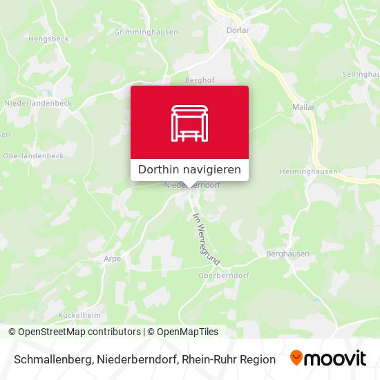 Schmallenberg, Niederberndorf Karte