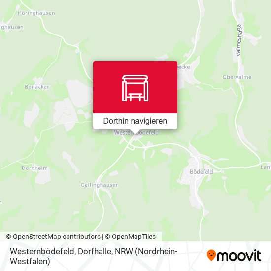 Westernbödefeld, Dorfhalle Karte