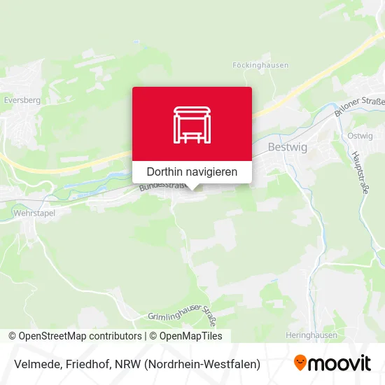 Velmede, Friedhof Karte