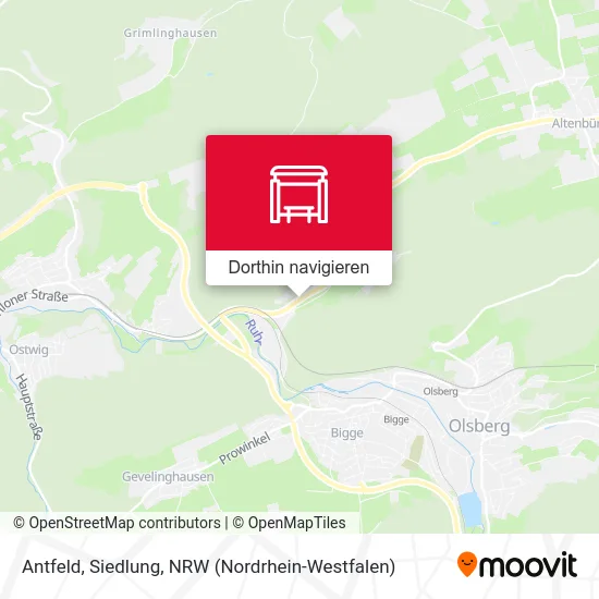 Antfeld, Siedlung Karte