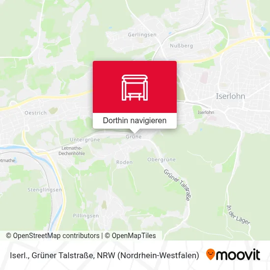 Iserl., Grüner Talstraße Karte