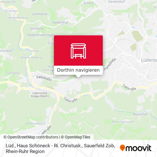 Lüd., Haus Schöneck - Ri. Christusk., Sauerfeld Zob Karte
