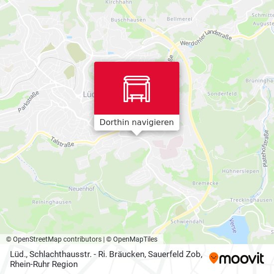 Lüd., Schlachthausstr. - Ri. Bräucken, Sauerfeld Zob Karte