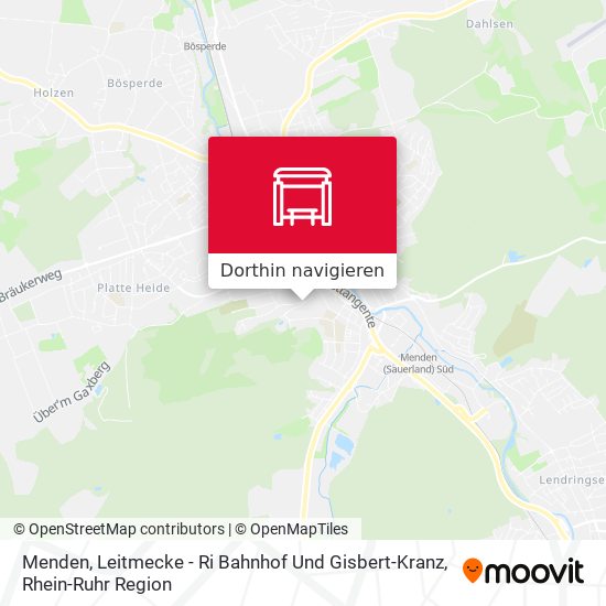 Menden, Leitmecke - Ri Bahnhof Und Gisbert-Kranz Karte