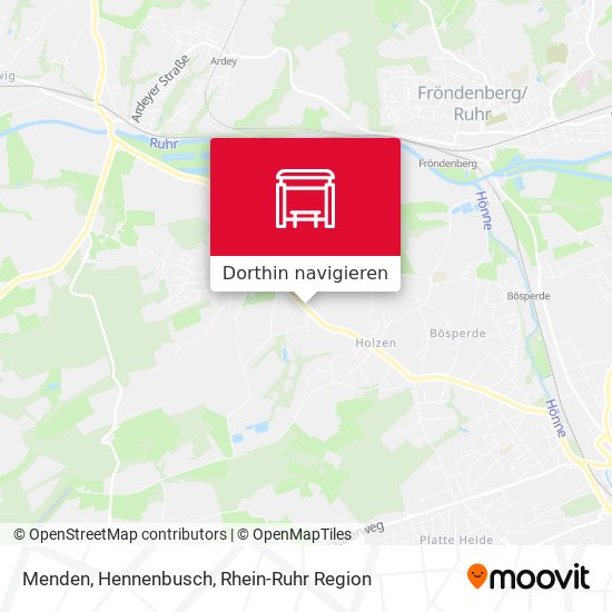 Menden, Hennenbusch Karte